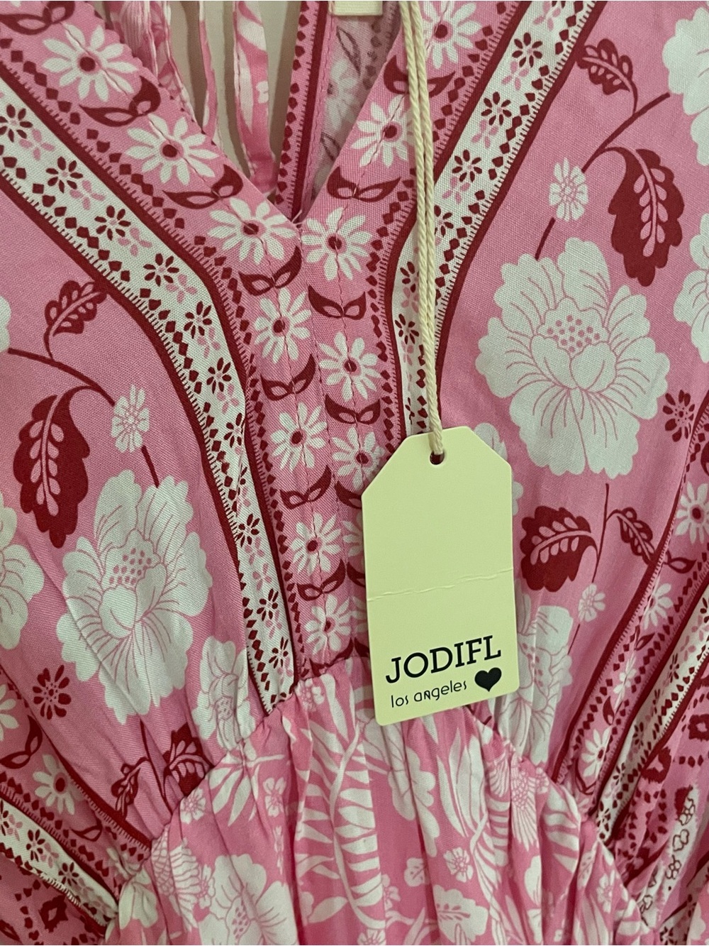 JODIFL Pink Floral Flowy Boho Mini Dress - Picture 9 of 15